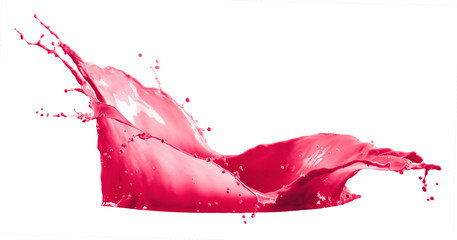pink paint splash isolated on white background