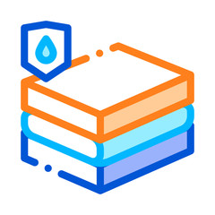 Waterproof Material Chipboard Vector Line Icon. Waterproof Material Particleboards, Chip Plate Industrial Use Linear Pictogram. Clothes, Moisture Absorbing Substance Illustration