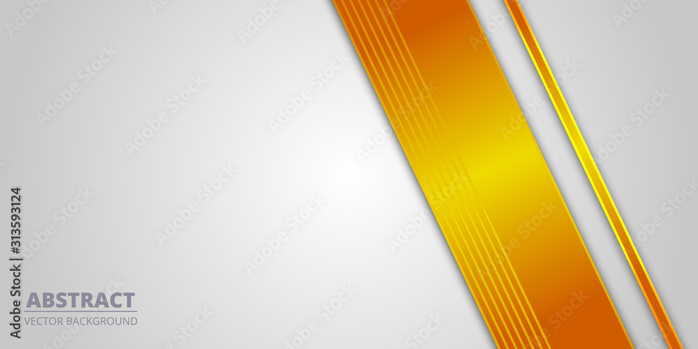 Aufkleber white abstract background with yellow light line on blank space. white luxury modern banner technolo