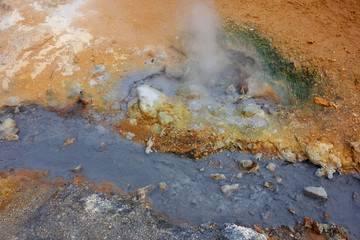 Fototapeta na wymiar Seltun geothermal hot spring area
