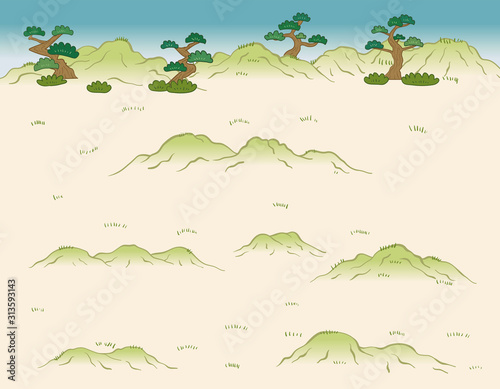Fototapete 戦国時代 合戦絵巻 背景イラスト Fototapeten Area87 Fototapete 戦国時代 合戦絵巻 背景イラスト Fototapeten Area87