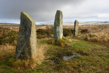 standing stones at Tregeseal stone circle, Cornwall