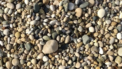 seashore with a beautiful gray stones