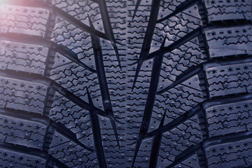 New winter tyre protector background texture