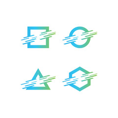 geometry tech logo template design, tech logo vector
