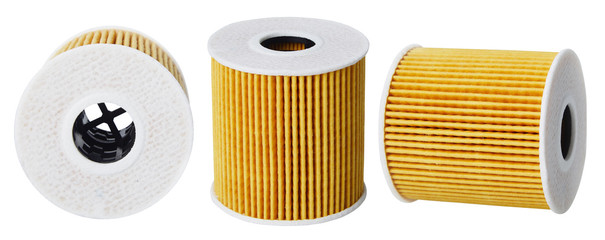 Brand new automotive oil filter cartridge. Fuel filter, auto spare part,  isolated on white background