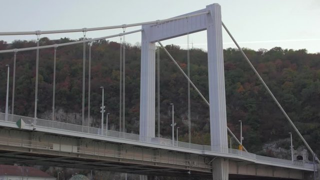 Budapest Danube river Elisabeth Bridge in Hungary view from pleasure boat