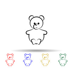 Teddy bear multi color style icon. Simple thin line, outline vector of maternity icons for ui and ux, website or mobile application
