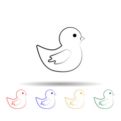 Duck toy multi color style icon. Simple thin line, outline vector of maternity icons for ui and ux, website or mobile application