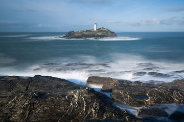 long exposure, Godrevy lighthouse, Gwithian, Cornwall