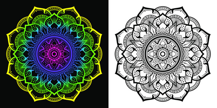 Mandala pattern in applied Thai style.
