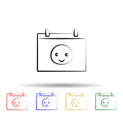 baby born calendar multi color style icon. Simple thin line, outline vector of maternity icons for ui and ux, website or mobile application