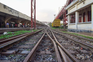 Fototapeta na wymiar Railway track and platform
