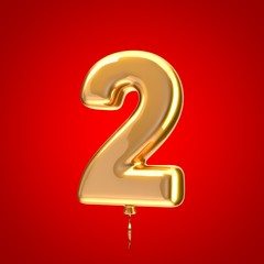 Gold balloon font number 2