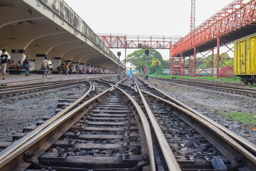 Fototapeta na wymiar Railway track and platform