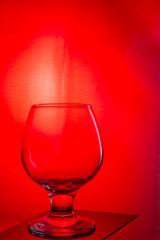 Wine glass outlines with red background
