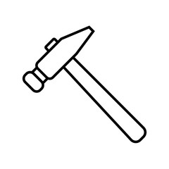 Isolated Construction Hammer Icon Line Vector Design