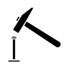 Hammer icon logo vector illustration design template