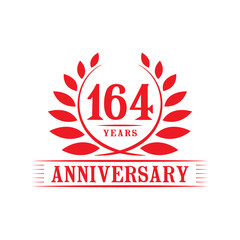 164 years logo design template. One hundred sixty fourth anniversary vector and illustration.