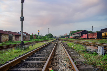 Fototapeta na wymiar Beautiful landscape of railway track 