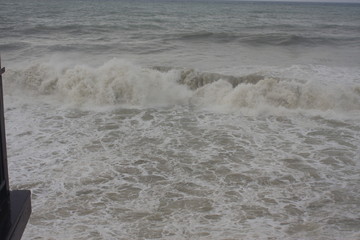 waves crashing on beach