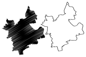 Anenii Noi District (Republic of Moldova, Administrative divisions of Moldova) map vector illustration, scribble sketch Anenii Noi map