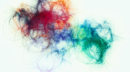 Colorful modern painted background.  Chaotic stains of paint in shades of red and blue. Multi color pattern. Contemporary creation.