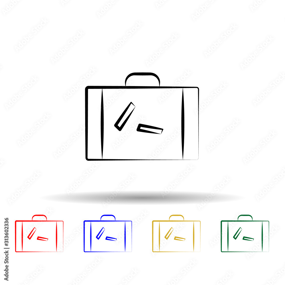 Poster suitcase multi color style icon. simple thin line, outline vector of travel icons for ui and ux, web