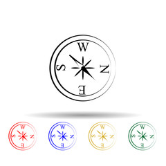 compass multi color style icon. Simple thin line, outline vector of travel icons for ui and ux, website or mobile application