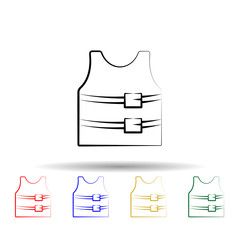 life vest multi color style icon. Simple thin line, outline vector of travel icons for ui and ux, website or mobile application