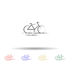 bicycle multi color style icon. Simple thin line, outline vector of travel icons for ui and ux, website or mobile application