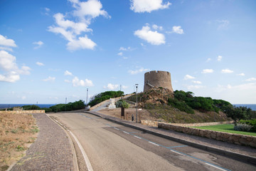 Fototapeta na wymiar Tower of Longosardo in Santa Teresa di Gallura