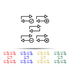 repeat, plus, remove, minus, check sign multi color style icon. Simple thin line, outline vector of web icons for ui and ux, website or mobile application