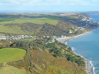 Fototapeta na wymiar paragliding above the South Cornwall Coast 