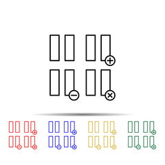 pause, plus, remove, minus sign multi color style icon. Simple thin line, outline vector of web icons for ui and ux, website or mobile application