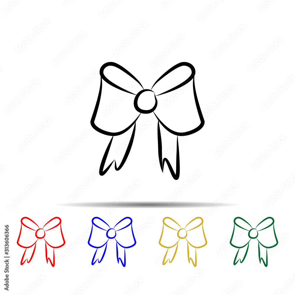 Poster bow multi color style icon. simple thin line, outline vector of wedding icons for ui and ux, website