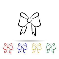 bow multi color style icon. Simple thin line, outline vector of wedding icons for ui and ux, website or mobile application