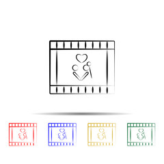 wedding video multi color style icon. Simple thin line, outline vector of wedding icons for ui and ux, website or mobile application
