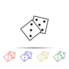 playing darts multi color style icon. Simple thin line, outline vector of casino icons for ui and ux, website or mobile application