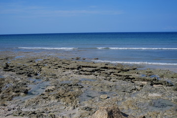 Fototapeta na wymiar Blue and clear sea, Katewel beach, Southwest Sumba, NTT, Indonesia