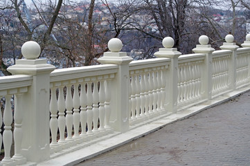 beautiful stone white fence