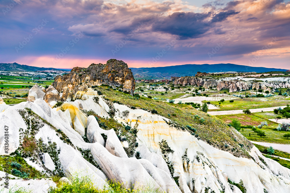 Wall mural sunset above the goreme national park in turkey