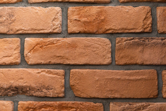 facade panel in antique brick of terracotta color