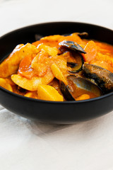 bowl of Mediterranean french fish soup Bouillabaisse