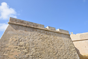 Fort St Angelo (Forti Sant Anglu), located at Birgu Waterfront, Malta, Vittoriosa bay of the Mediterranean sea - 313608975