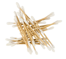 White cotton swabs isolated on white
