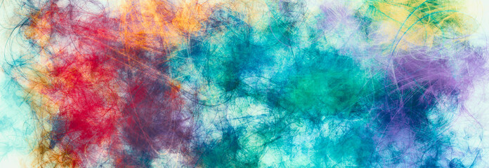 Fototapeta na wymiar Artistic painted background. Random paint lines , spots iridescent colors. Futuristic pattern. Contemporary sketch