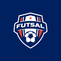 football futsal shield logo vector
