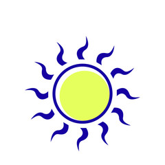 Sun icon vector in simple design