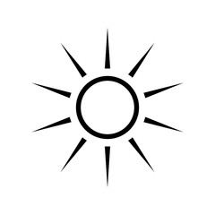 Sun icon vector in simple design